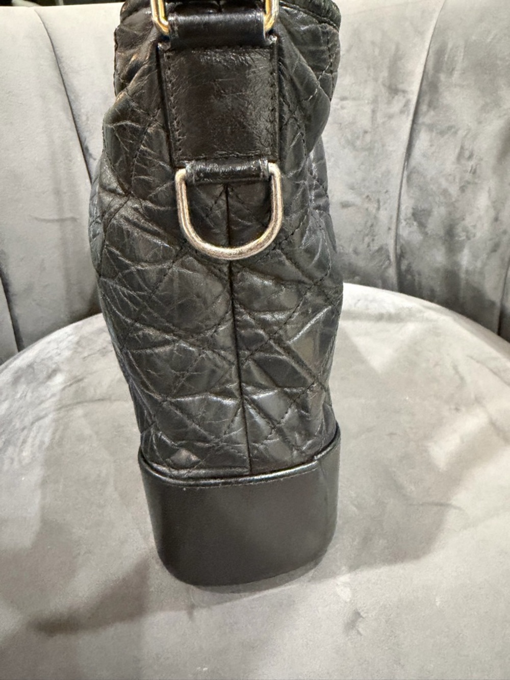 CHANEL Aged Calfskin Quilted Large Hobo Gabrielle Shoulder Bag Bag Black - Picture 8 of 16